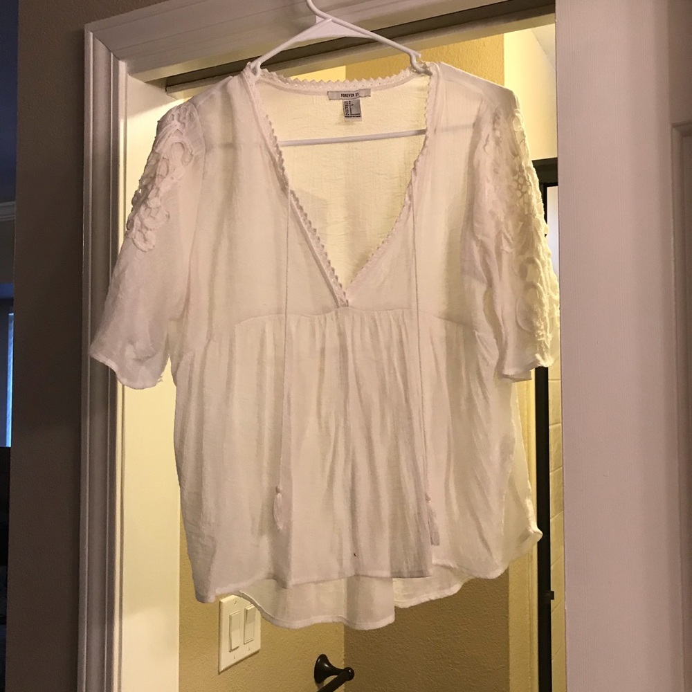Deep V plunge boho shirt